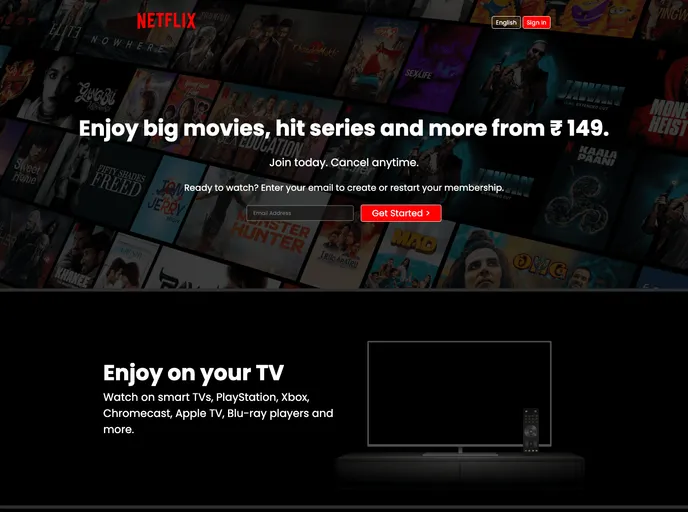 screenshot of Netflix Clone_Project
