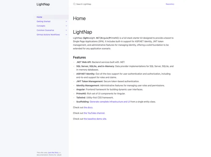 screenshot of LightNap