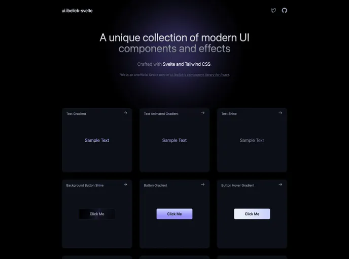 screenshot of Ui.ibelick Svelte