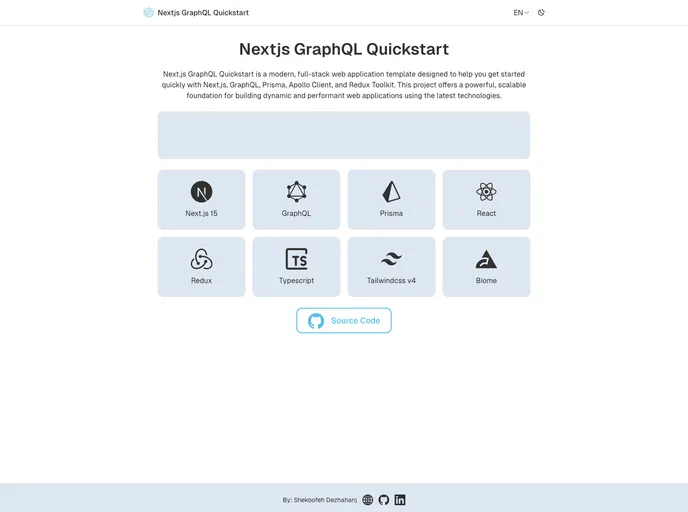 screenshot of Nextjs Graphql Quickstart