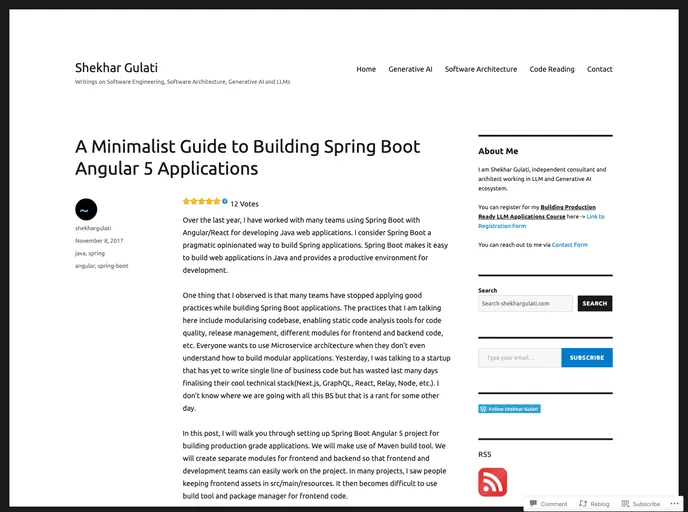 screenshot of Spring Boot Maven Angular Starter