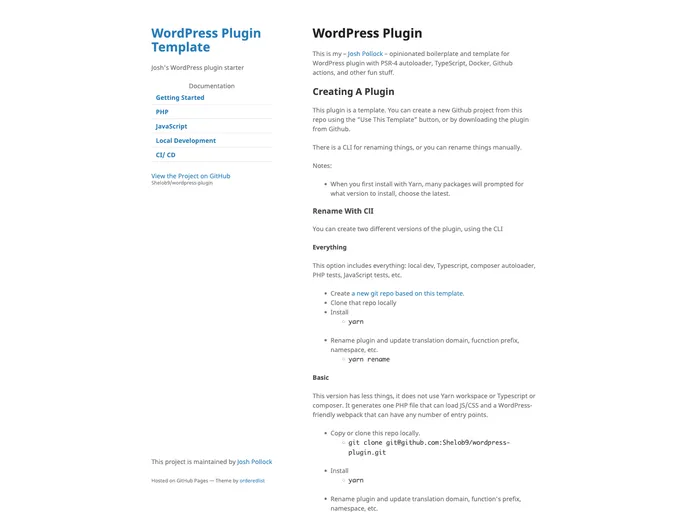 screenshot of Wordpress Plugin