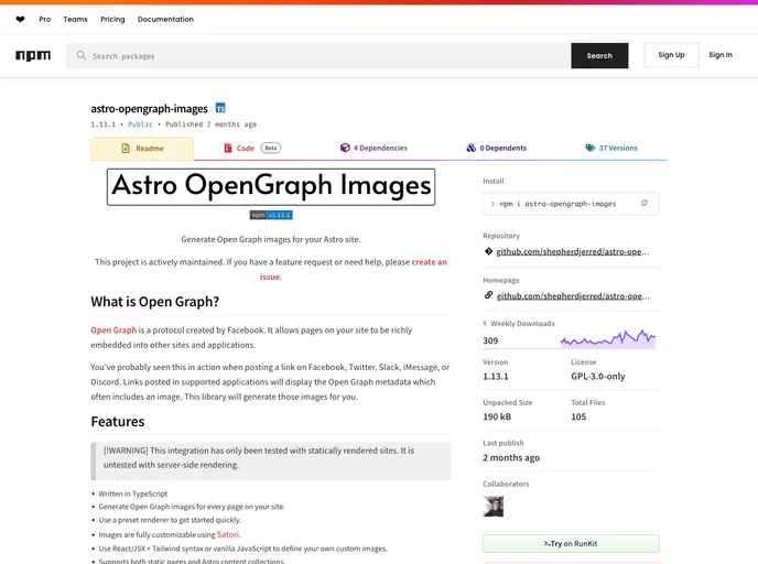 screenshot of Astro Opengraph Images