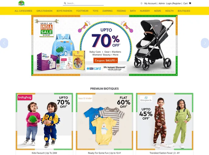 screenshot of FirstCry Clone