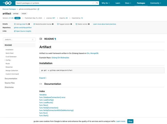 screenshot of Golang Gin Boilerplate