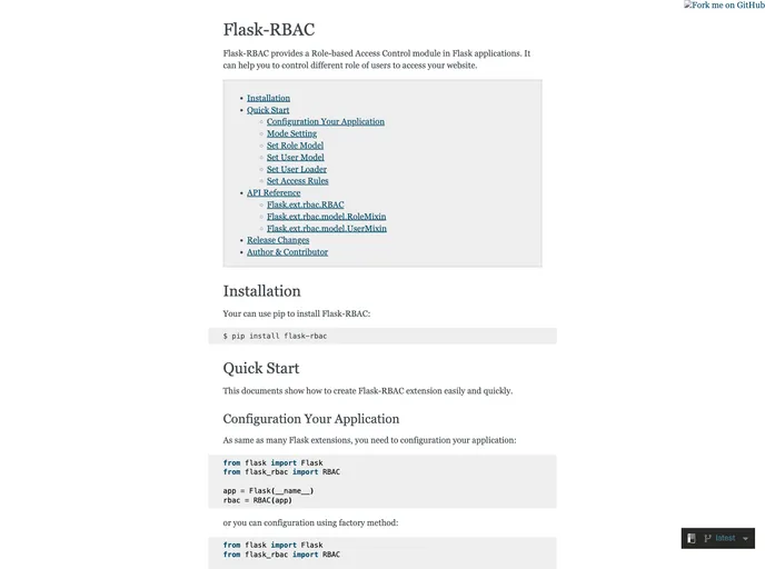 screenshot of Flask Rbac