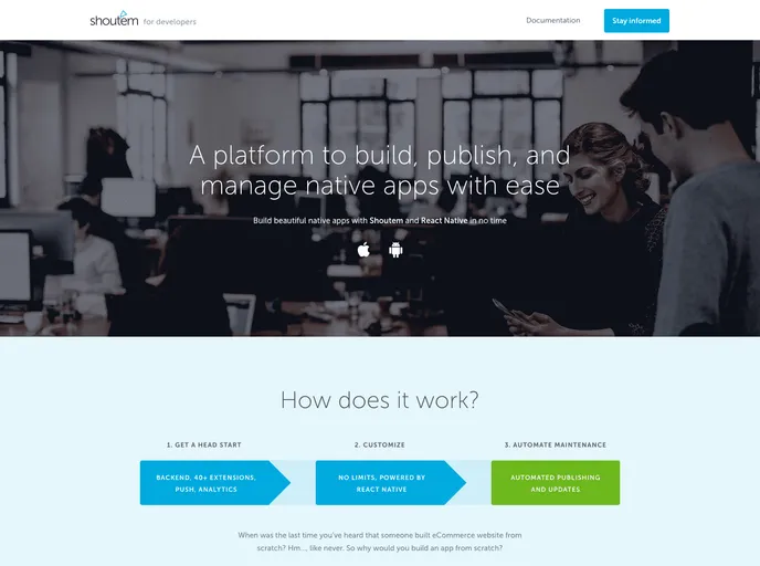 screenshot of Shoutem.github.io