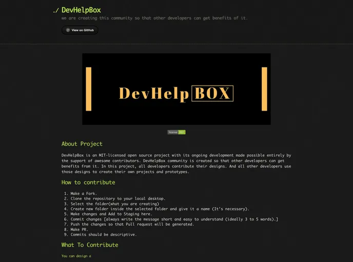 screenshot of DevHelpBox