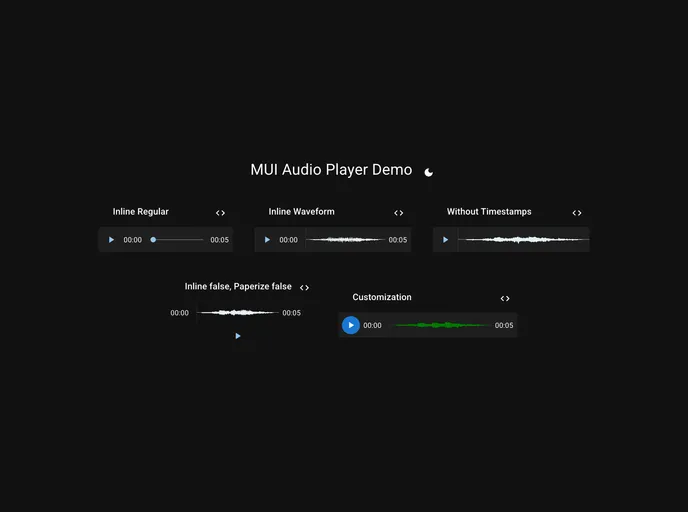 screenshot of Mui Audio Player