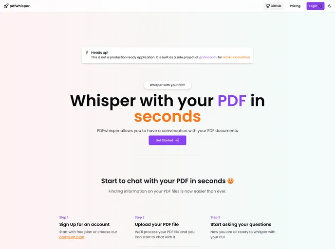 screenshot of Pdfwhisper Openai