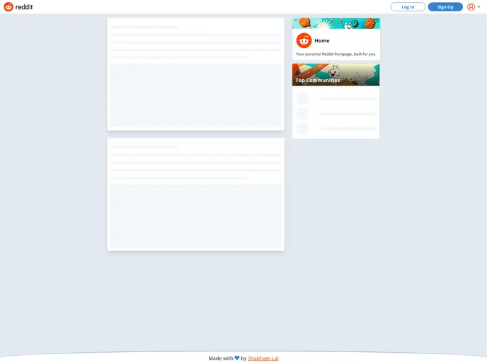 screenshot of Reddit Clone