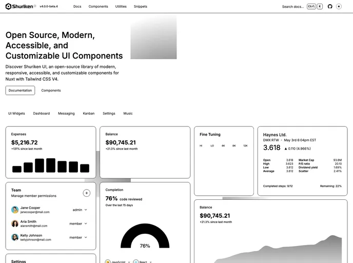 screenshot of Shuriken UI