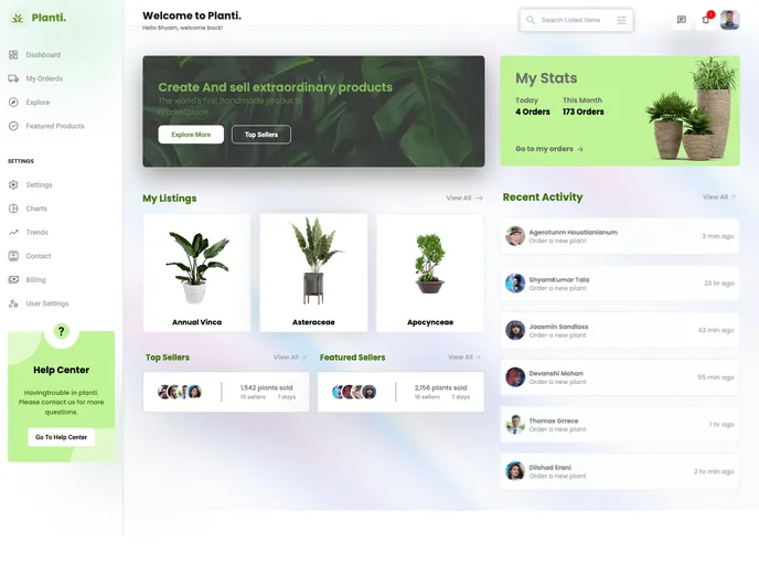 screenshot of Dashboard_ui