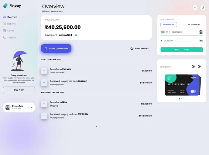 screenshot of Finance_dashboard