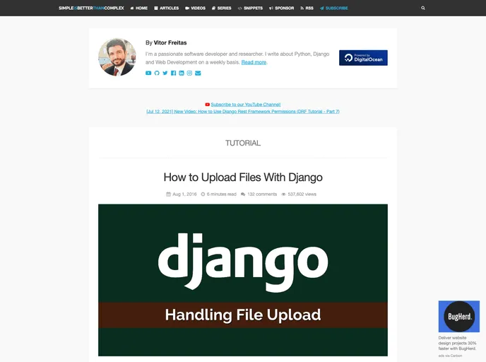 screenshot of Django Upload Example