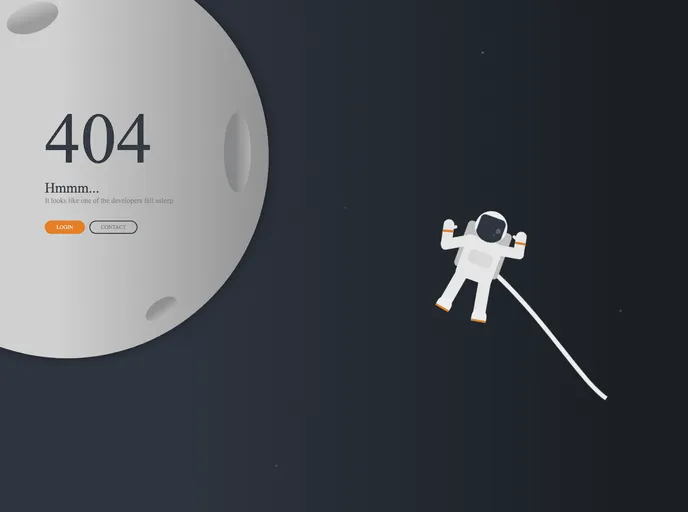 screenshot of 404 Error Page Astronaut