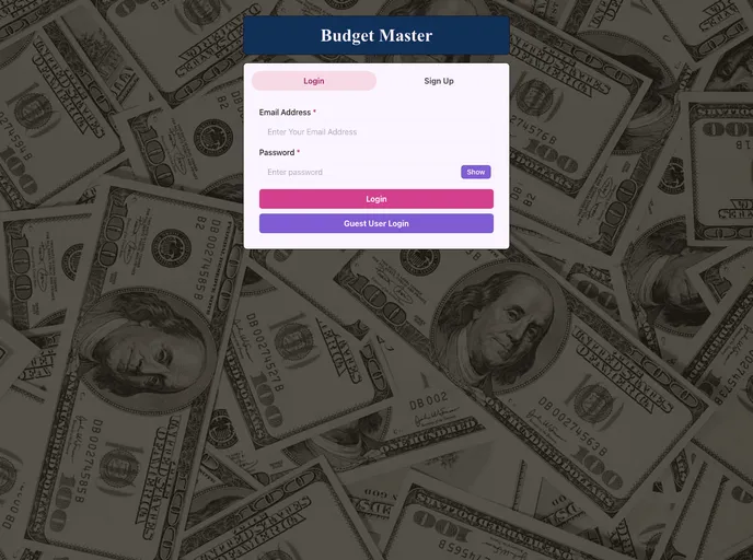 screenshot of Project Budget Master