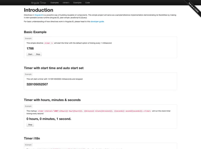 screenshot of Angular Timer