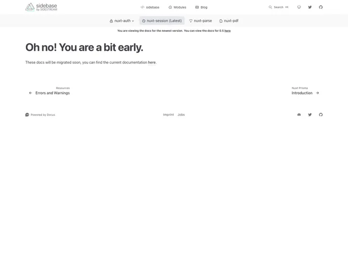 screenshot of Nuxt Session