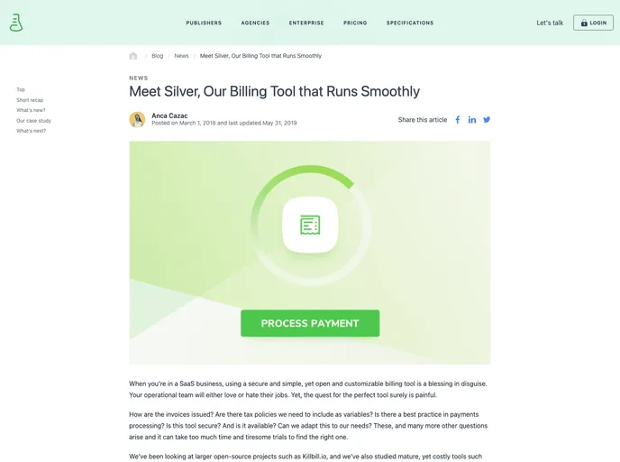 screenshot of Silver