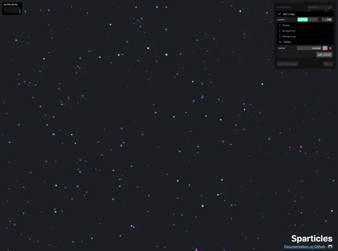 screenshot of Sparticles