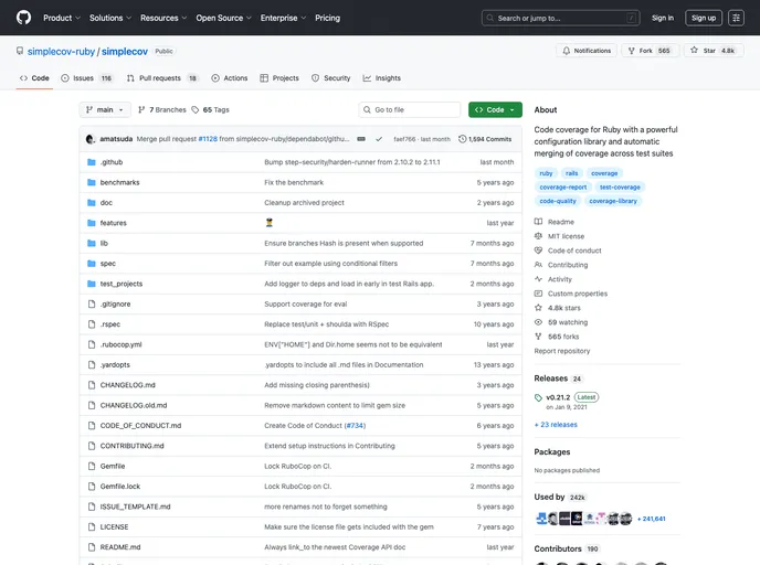 screenshot of Simplecov Html