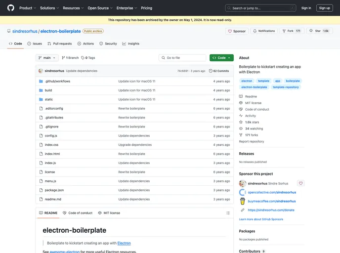 screenshot of Generator Electron