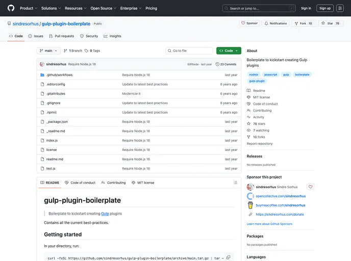 screenshot of Generator Gulp Plugin Boilerplate