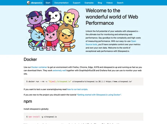 screenshot of Grunt Sitespeedio