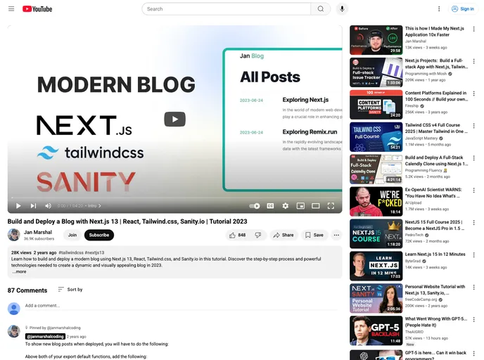 screenshot of Blog Nextjs 13