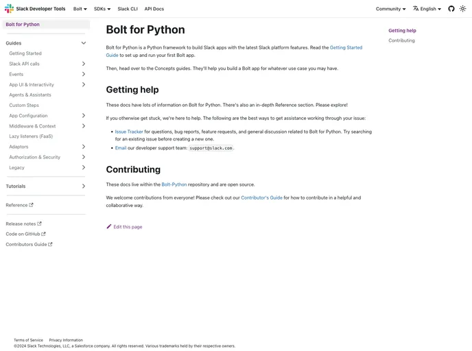 screenshot of Bolt Python