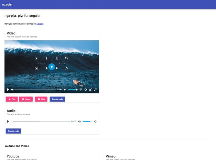 screenshot of Ngx Plyr