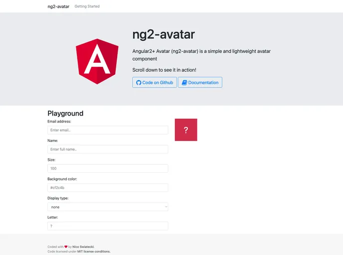 screenshot of Ng2 Avatar