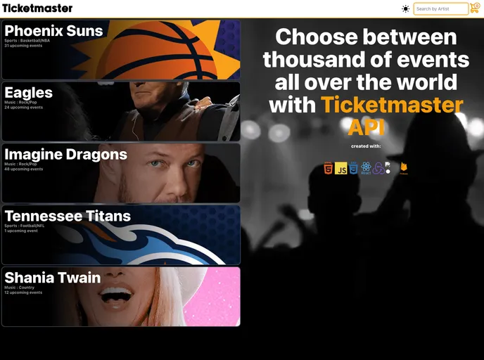 screenshot of Shopping Cart