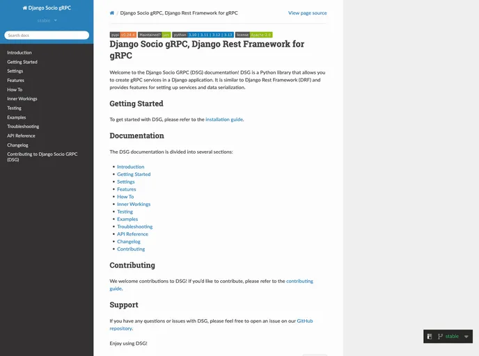 screenshot of Django Socio Grpc