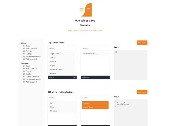 Vue Select Sides