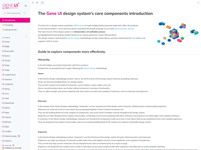 screenshot of Gene UI Components
