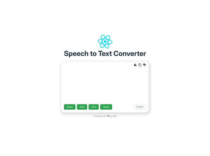 screenshot of Speech Recognition App