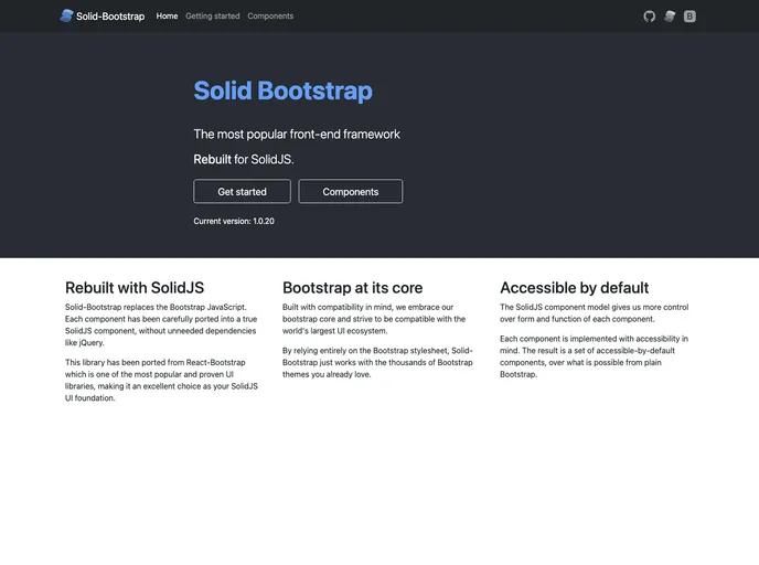 screenshot of Solid Bootstrap