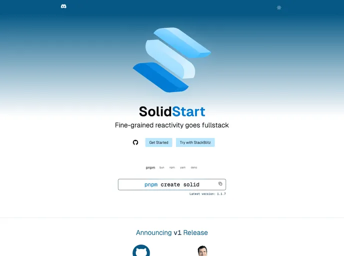 screenshot of Solid Start