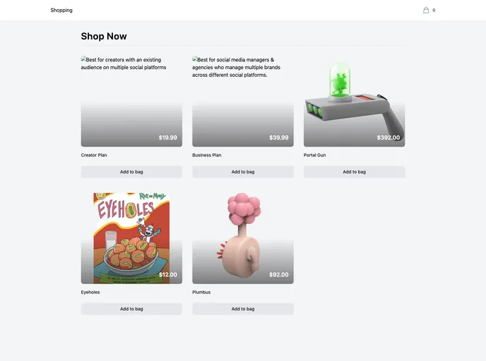 screenshot of Stripe Nextjs Ecommerce