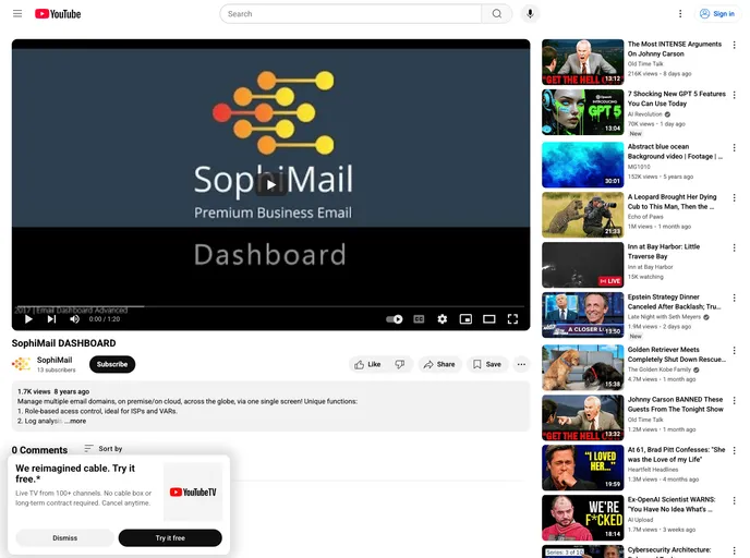 screenshot of Webadmin
