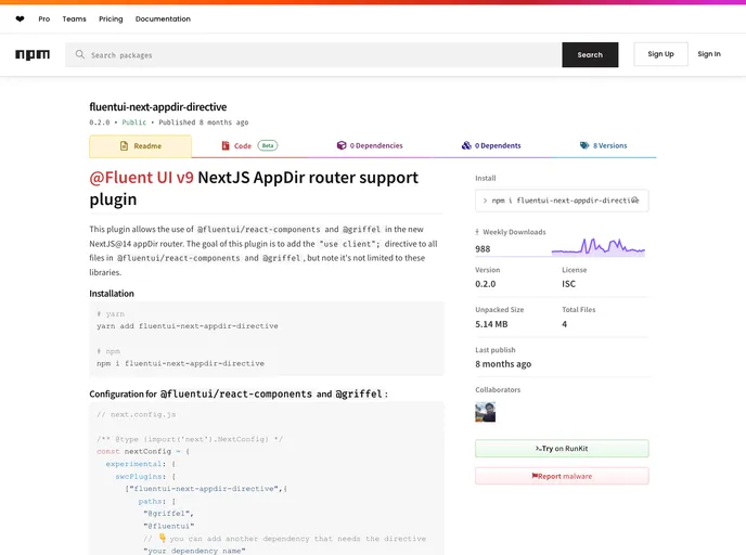 screenshot of Fluentui Nextjs Appdir Plugin