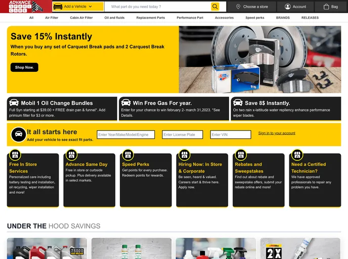 screenshot of Advance Spare Care