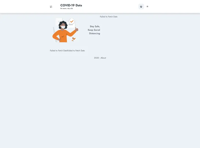 screenshot of Covid 19 Data