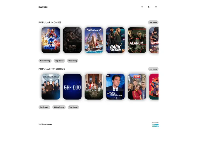 screenshot of Muvees