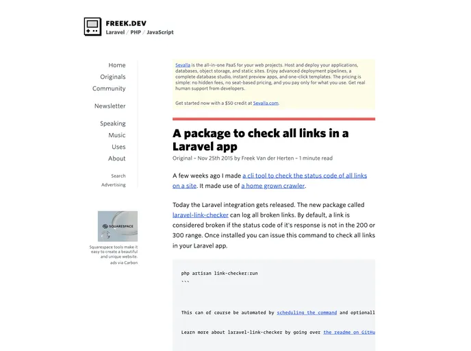 screenshot of Laravel Link Checker