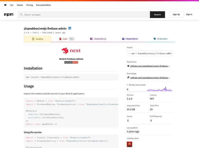 screenshot of Nestjs Firebase Admin