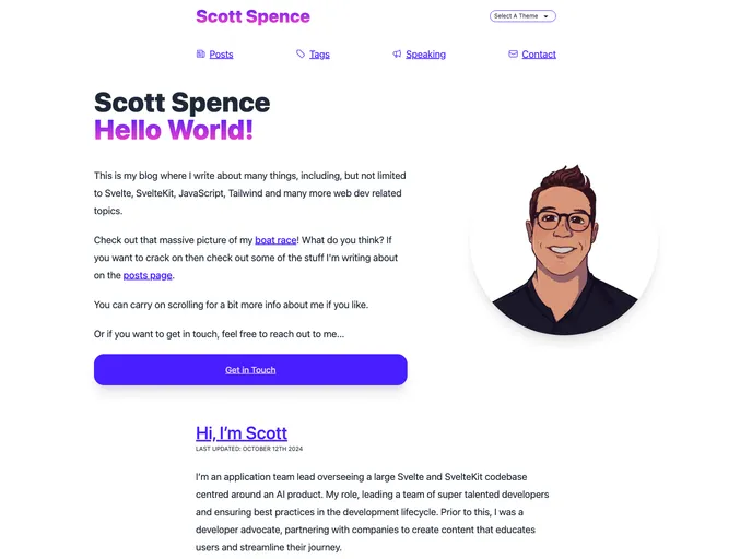 screenshot of Scottspence.com