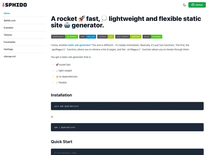 screenshot of Sphido